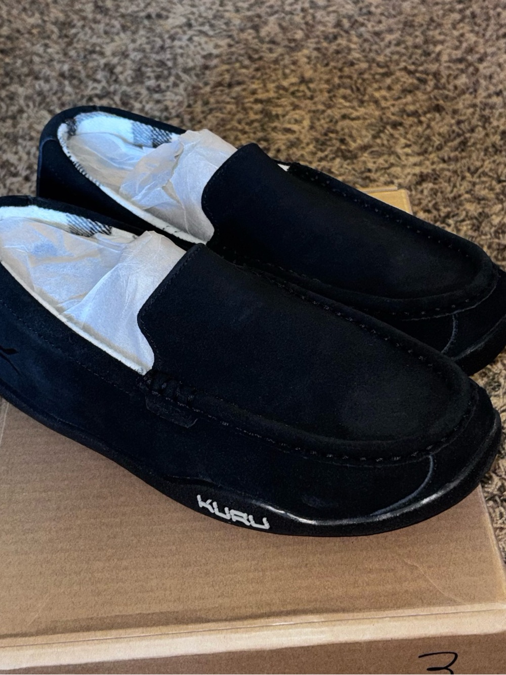 Kuru Footwear Loft Slipper Mens 9 M Jet Black Indoor/Outdoor Moccasin New
